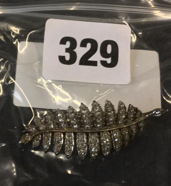 Victorian diamond leaf brooch